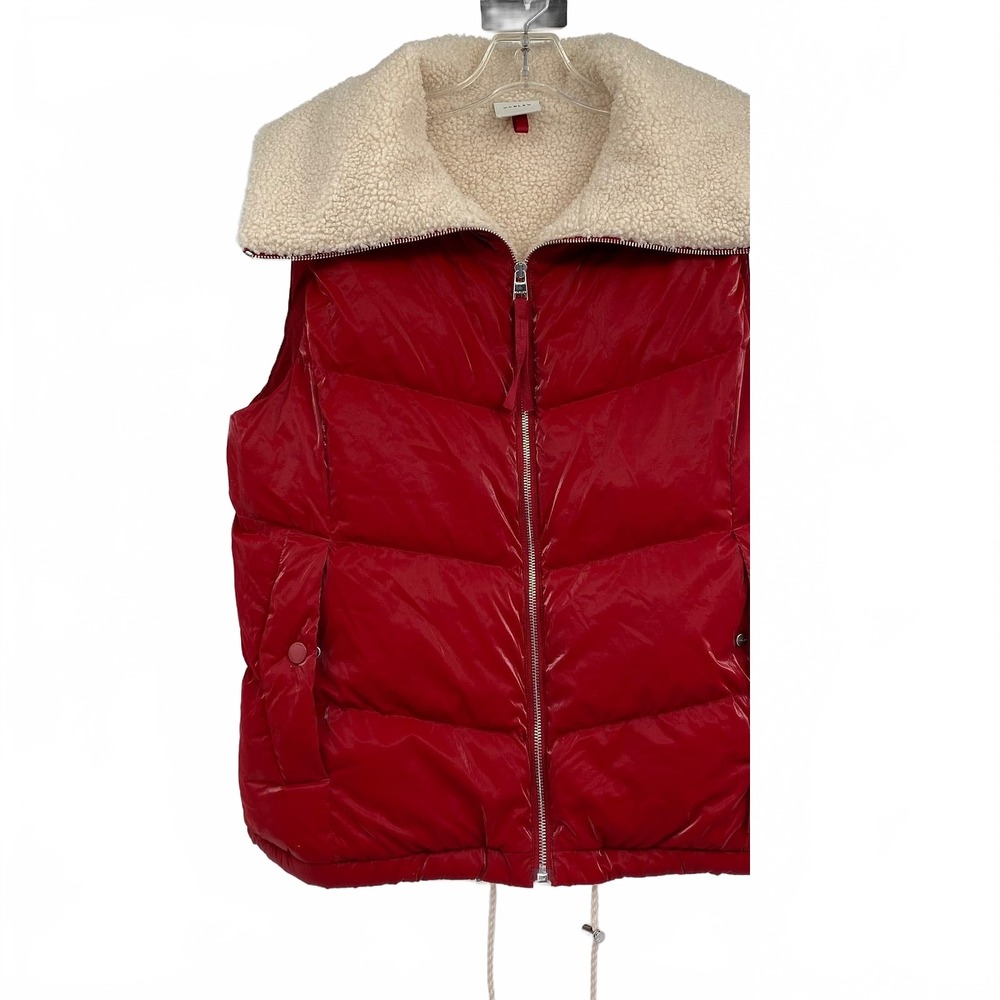 Varley Puffer Vest Sherpa Lined | Women's S | Red Cream Polyamide